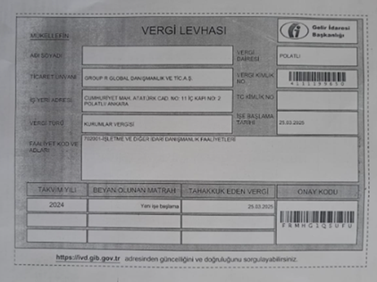 Polatlı Vergi Dairesi - Vergi Levhası